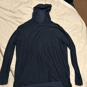 XL Nike Dri-Fit long sleeve with hood (navy blue)